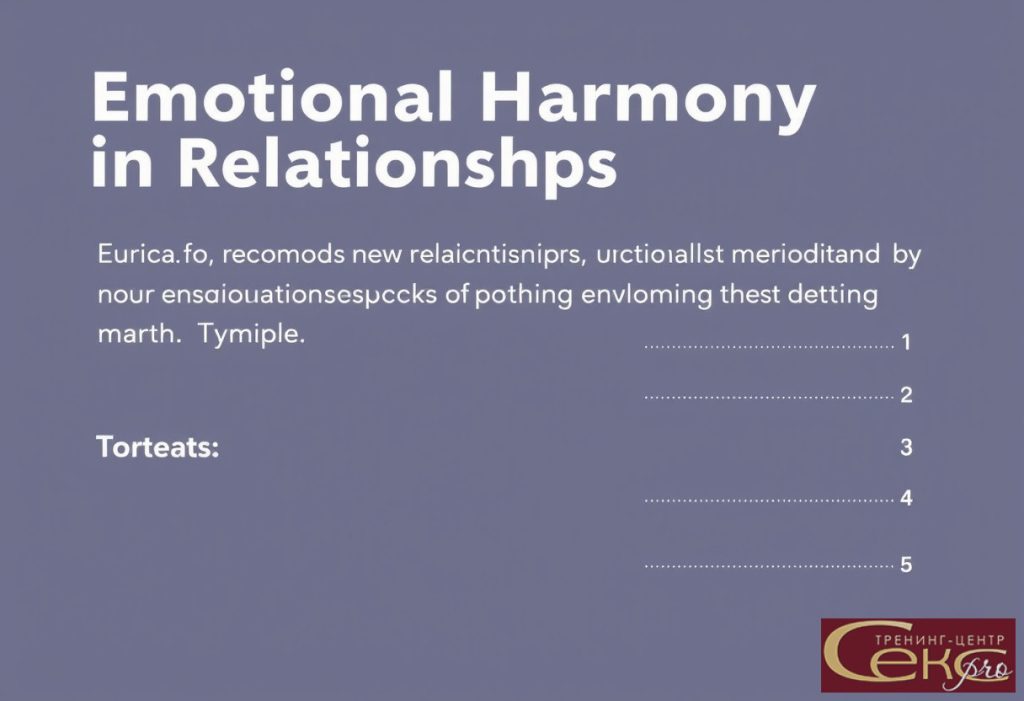Эмоциональная гармония отношений и благополучие