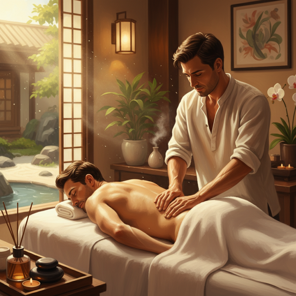 Массаж члена и телесное расслабление