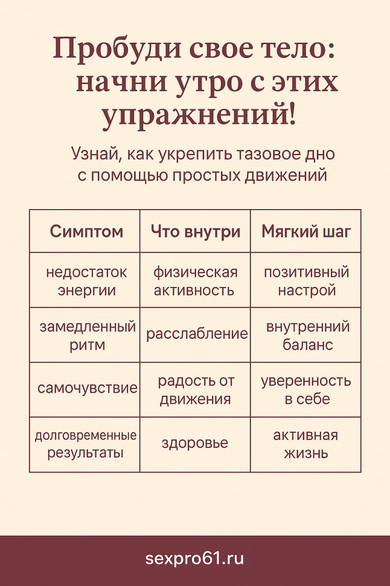 Прокачай свои интимные мышцы с утра!