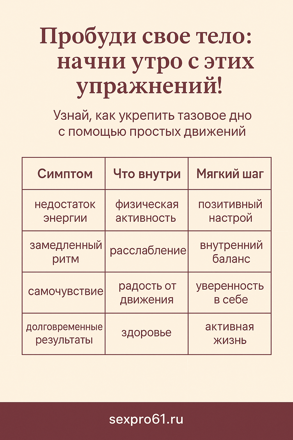 Прокачай свои интимные мышцы с утра!