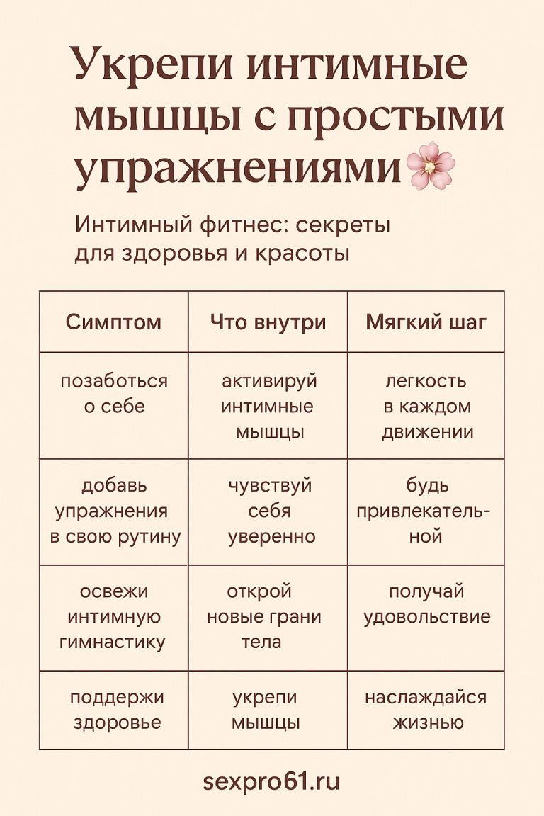 Укрепи интимные мышцы с помощью этих простых упражнений 🌸💪