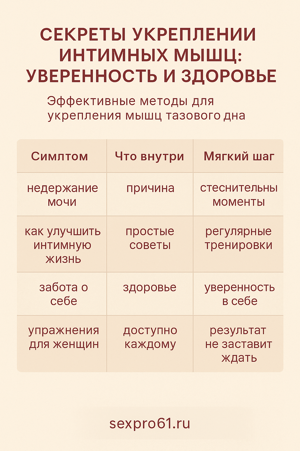 Укрепление мышц тазового дна: важный шаг к здоровью