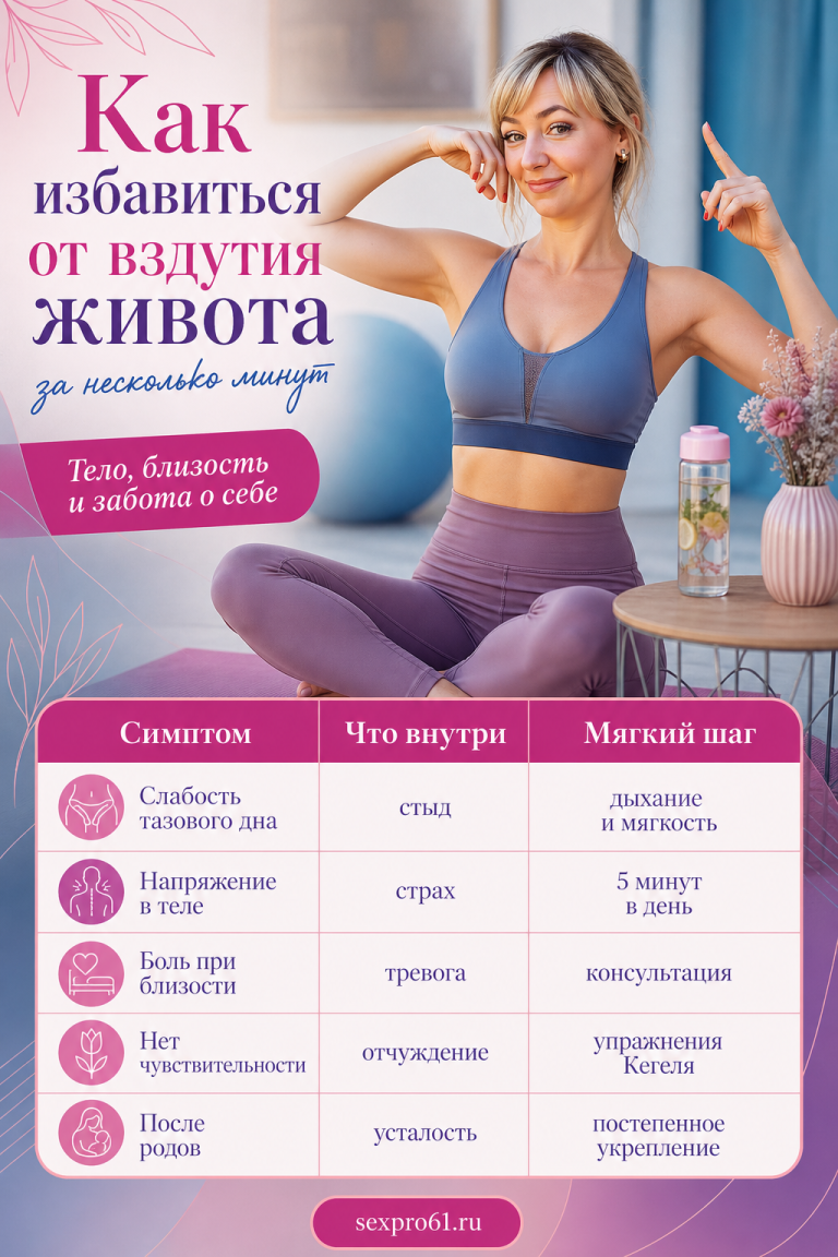 Как быстро снять дискомфорт в животе после кегеля?