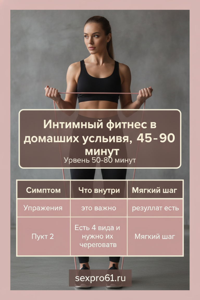 Интимный фитнес в домашних условиях, 45-90 минут