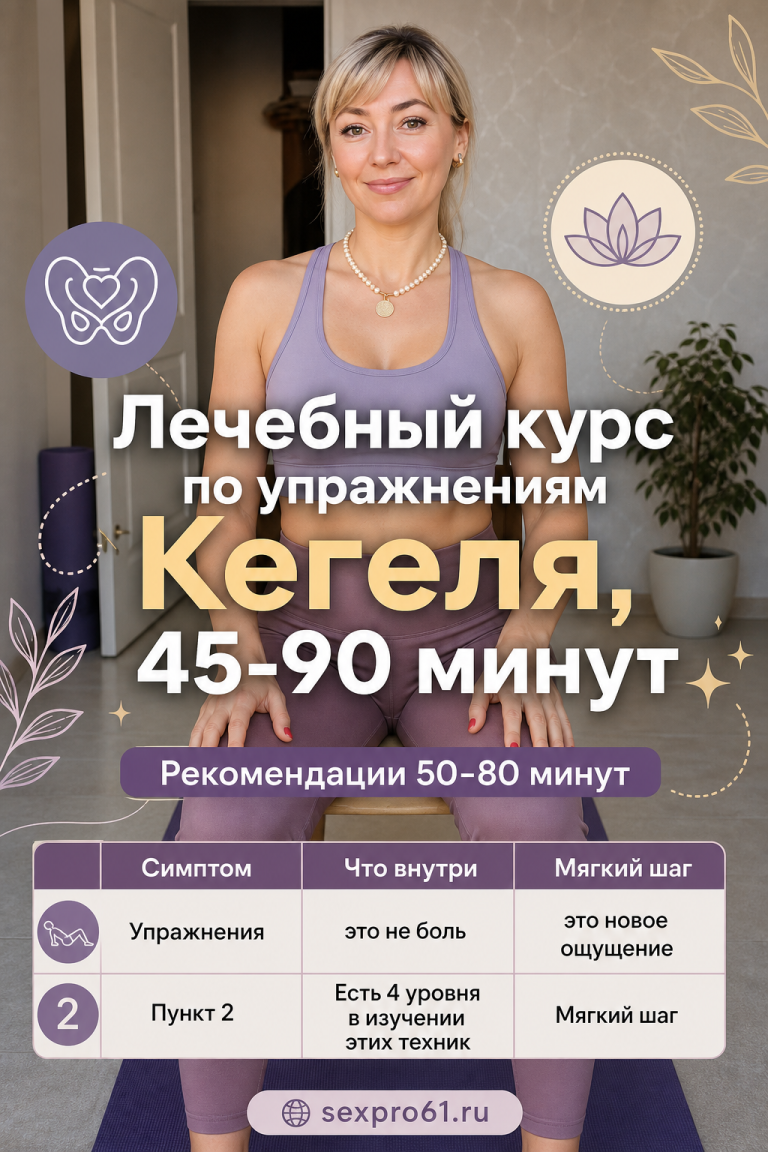 Лечебный курс по упражнениям Кегеля, 45-90 минут
