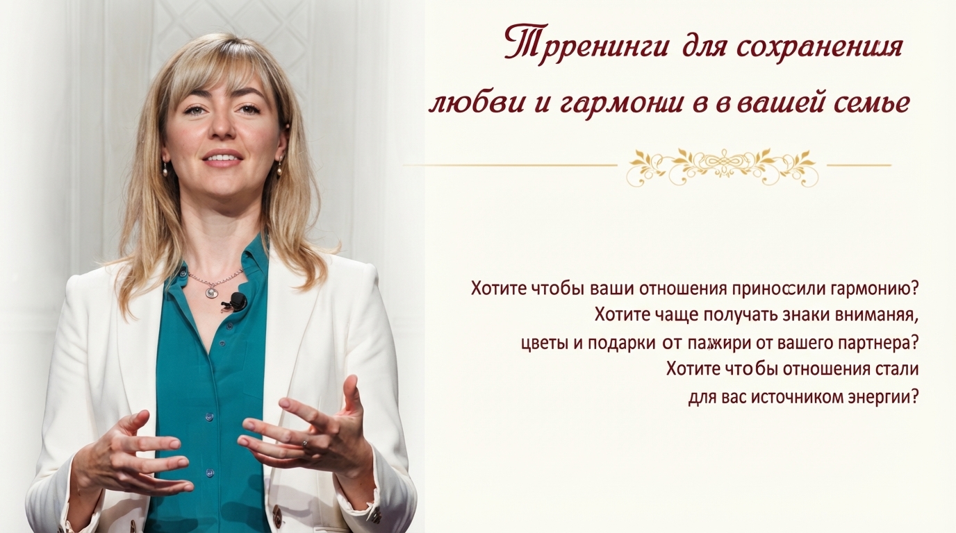 Тренинги для сохранения любви и гармонии в вашей семье — Екатерина Помазанова